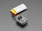 Additional angled shot of QT Py and LiPo BFF assembled with a Lipoly battery.