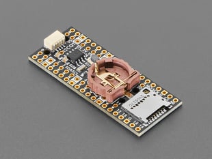 Angled shot of black, rectangular datalogging board.