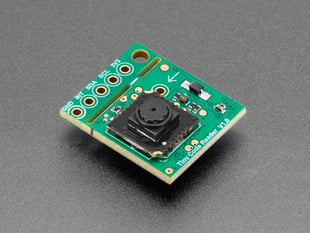 Angled shot of small green QR code reader sensor breakout.
