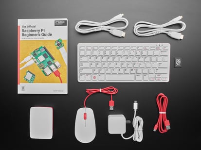 Overhead shot of electronics kit.