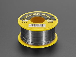 Angled shot of solder wire spool.