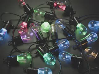 Demo Vid of the RGB Pixel LED Patio lamp string DC12V 0.72W/bulb ,20bulbs/string