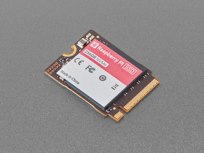 Angled shot of 256GB NVMe SSD.
