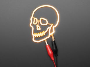 Demo Shot of the Skull shaped filament lights 2.8~3.2V Powered On.