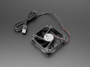 Angled shot of USB fan with cable.