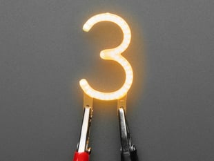 Demo Shot of the Number LED Filament - Warm White "3".