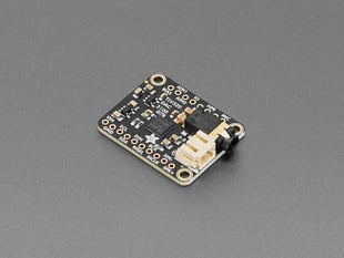 Angled shot of black, square-shaped DAC breakout board.