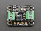Overhead shot of black, rectangular LED driver board.