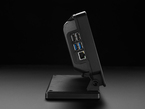 USB and Ethernet ports on assembled touchscreen enclosure.