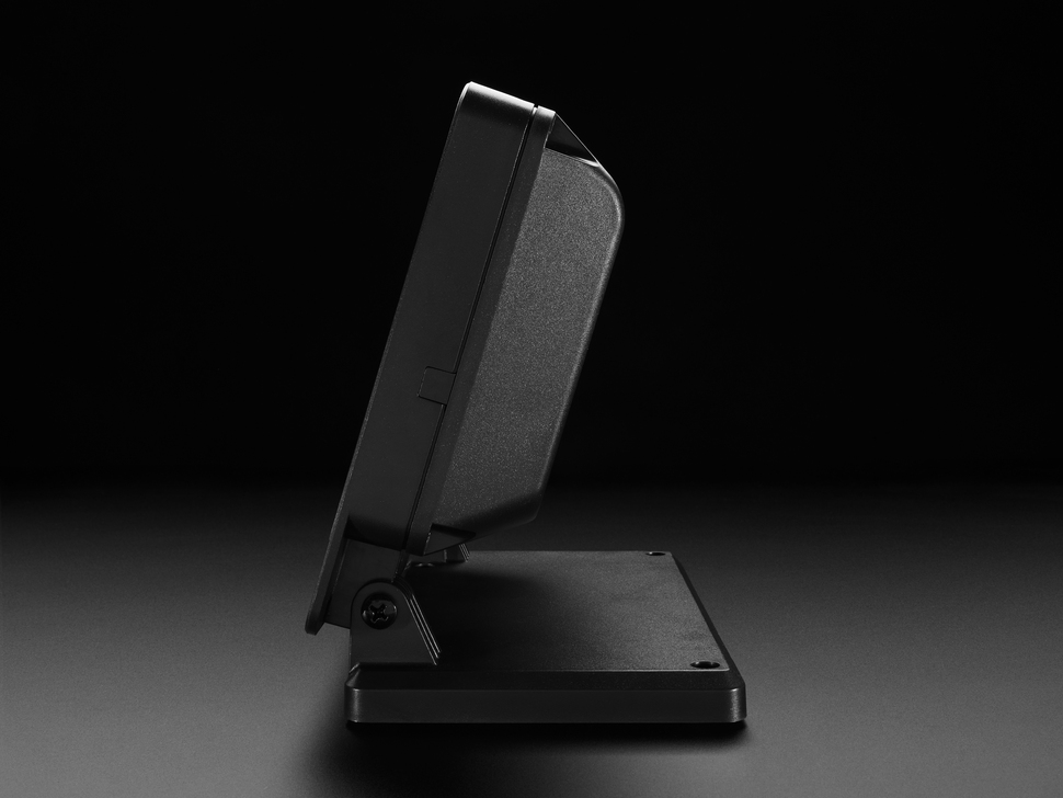 Side shot of assembled touchscreen enclosure.