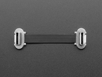 Overhead shot of a small, slim, 23mm long right angle USB C to USB C cable.