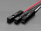 Close-up of 3-pin JST-SH socket header connectors on cable.