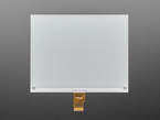 Overhead shot of blank 5.83" monochrome electronic ink display.