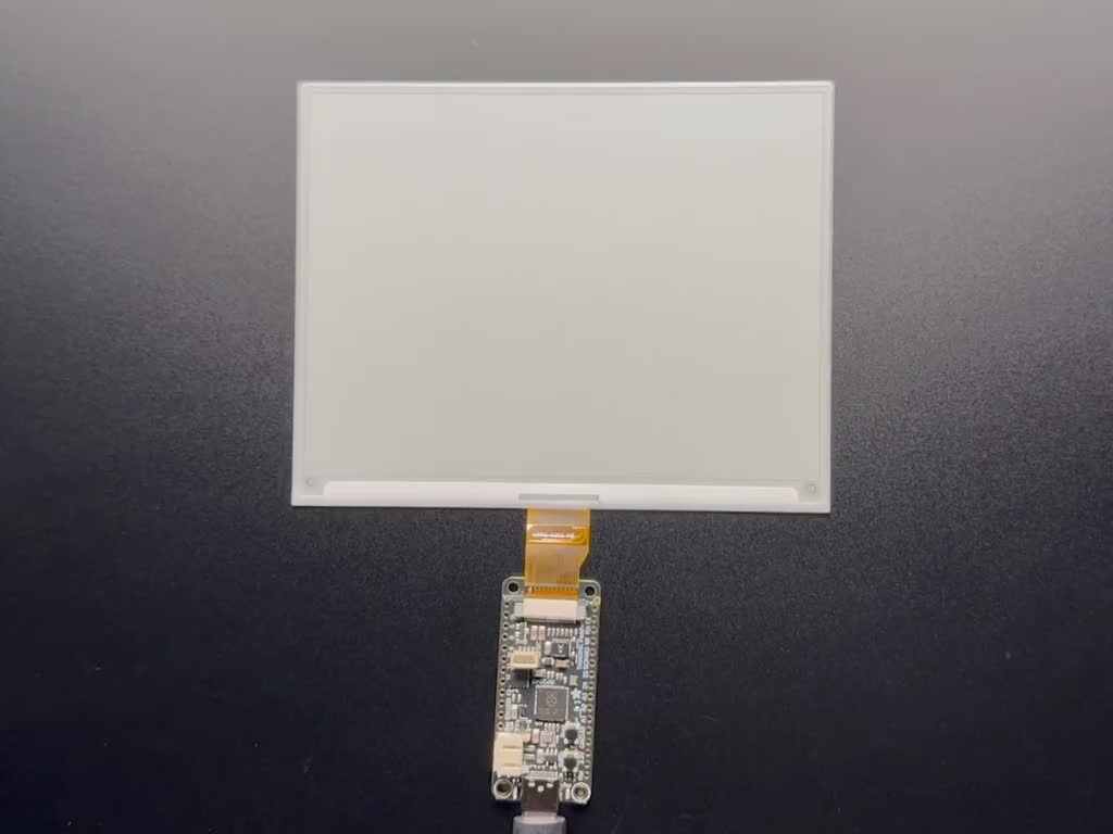 Video of a 5.85" monochrome electronic ink display transitioning