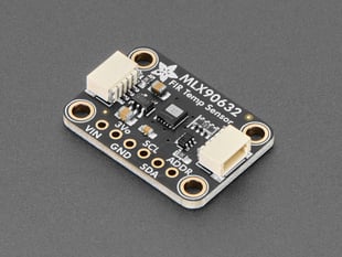 Angled shot of black, rectangle-shaped FIR temperature sensor breakout.