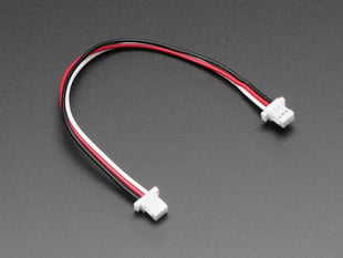 Angled Shot of theJ ST SH Compatible 1mm Pitch 3-pin Plug-Plug Cable - 100mm long.
