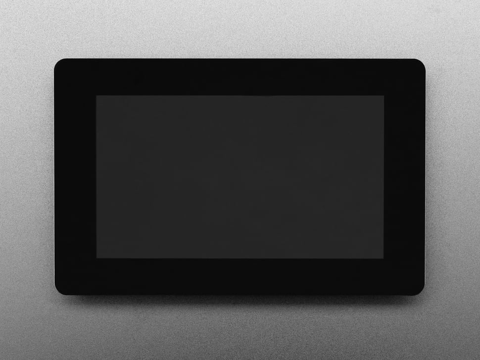 Overhead shot of 5 inch touch screen display.