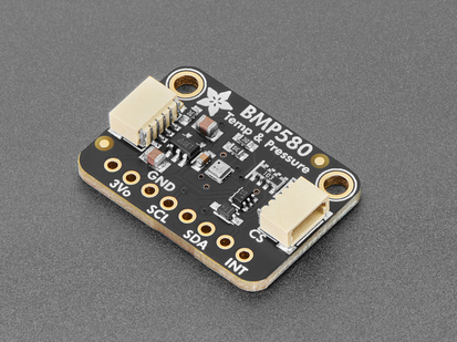 Angled shot of BMP580 temperature and pressure sensor breakout.