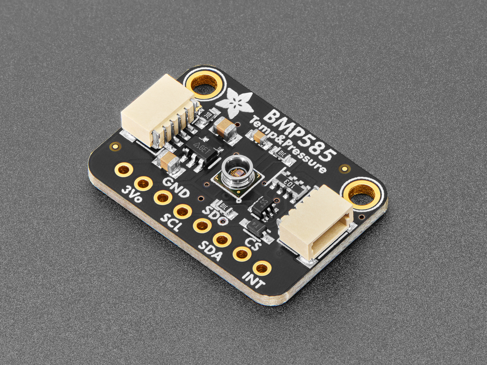 BMP585 temperature and pressure sensor breakout board.