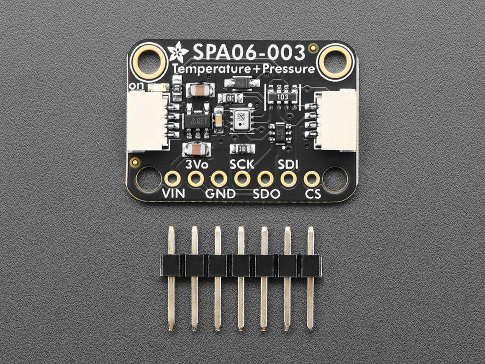 temperature and pressure sensor breakout with 7-pin header.