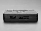 Side Profile Shot of the Assembled Snap-on Enclosure showing the openings for the DVI-D, USB-C Side.