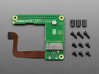 Top Down Top Shot of the Raspberry Pi M.2 HAT+ Compact with included (Screws & Standoffs) Hardware Kit.