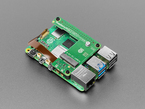 Angled Demo Shot (1) of the Raspberry Pi M.2 HAT+ Compact assembled to the Raspberry Pi 5.
