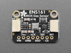 Overhead shot of black, rectangle-shaped MOX gas sensor breakout.