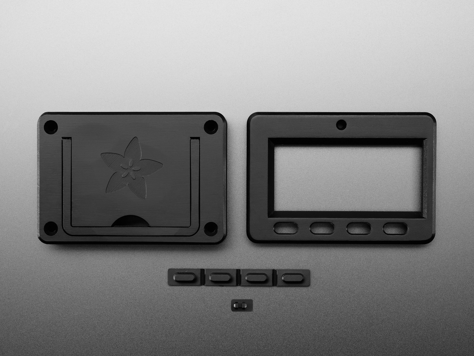 Enclosure, switch, and button pieces 