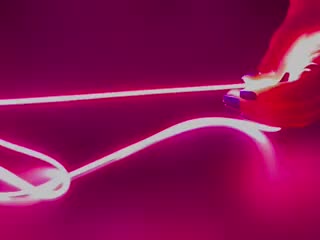 Video of pink LED filament being played with.