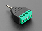 Angled Shot of the 2.5mm TRRS plug terminal block (terminal block side).