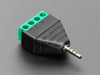 Angled Shot of the 2.5mm TRRS plug terminal block (jack side)