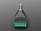 Top Down Top Shot of the 2.5mm TRRS plug terminal block.