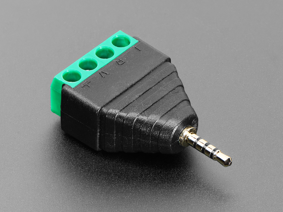 Angled Shot of the 2.5mm TRRS plug terminal block (jack side)