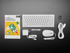 Top Down Kit Shot of the Raspberry Pi 500+ Desktop - Full Computer Kit