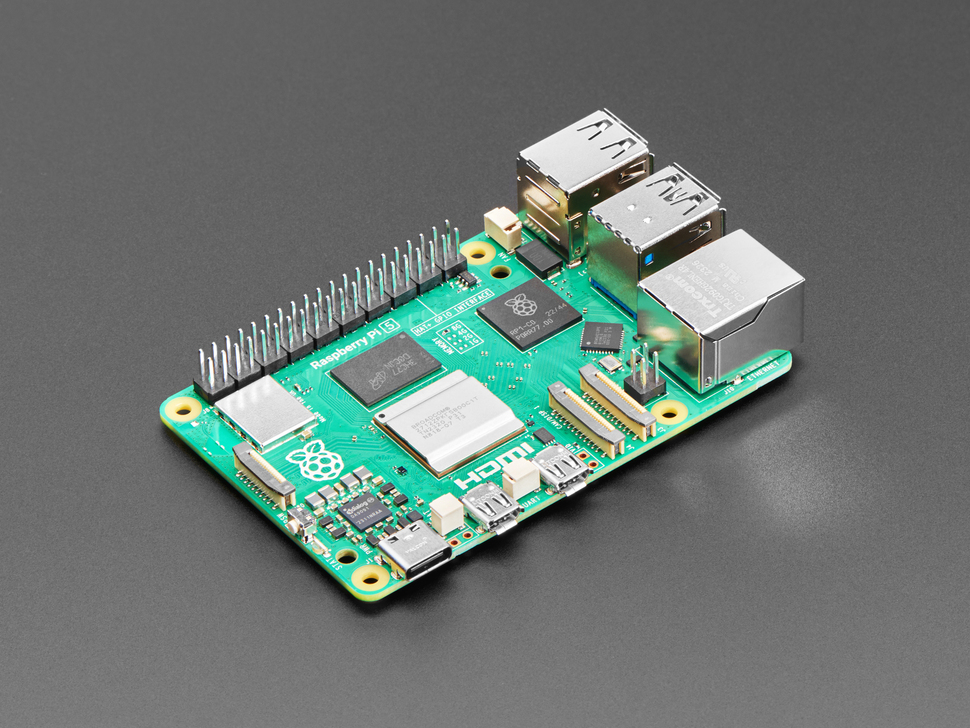 Green credit-card-sized microcontroller.