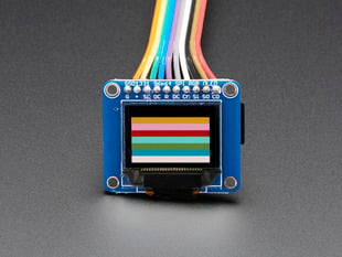 16-bit Color 0.96" Color OLED with color bars test pattern