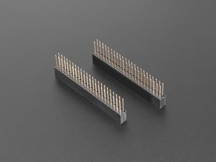 Angled shot of two 2x23 stacking headers.