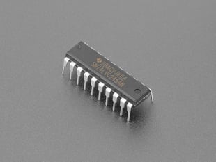 Angled shot of 74LVC245 - Breadboard Friendly 8-bit Logic Level Shifter.