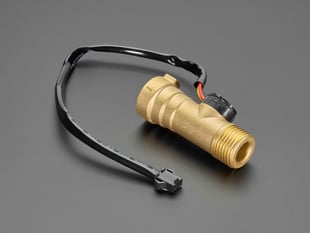 Angled Shot of the Liquid Flow Meter -  Brass 1/2" Nominal Threaded.