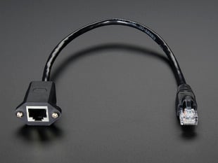 13" long panel mount Ethernet extension cable.