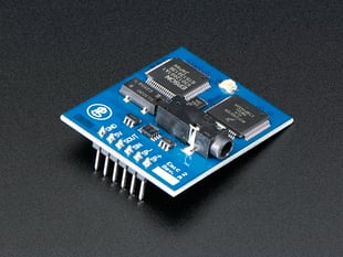 Angled shot of a Emic 2 Text-to-Speech module.